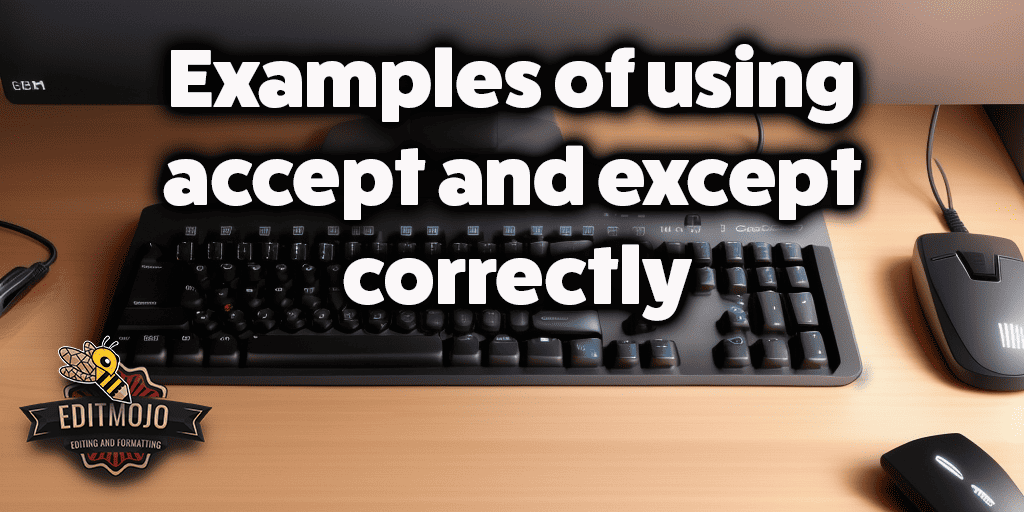 Examples of using accept and except correctly