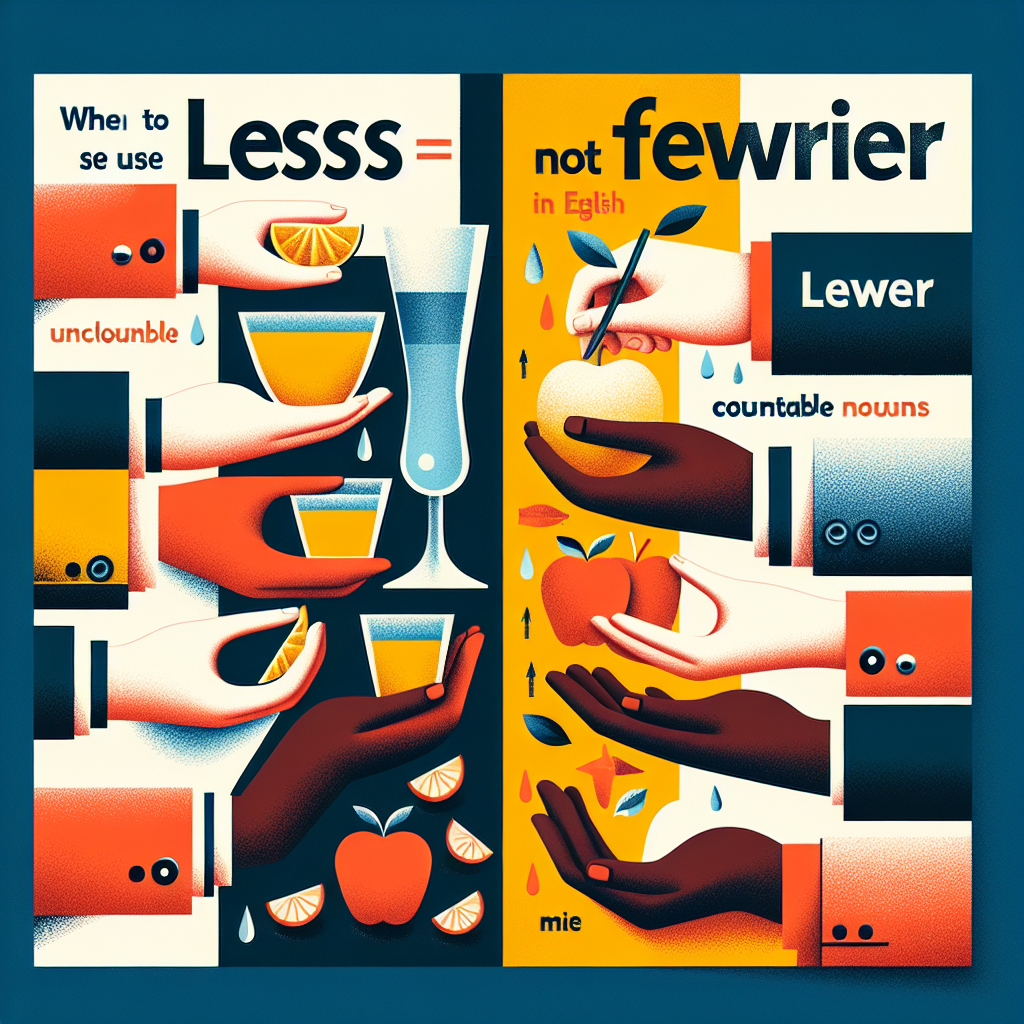 When to use ʼlessʼ not ʼfewerʼ in English