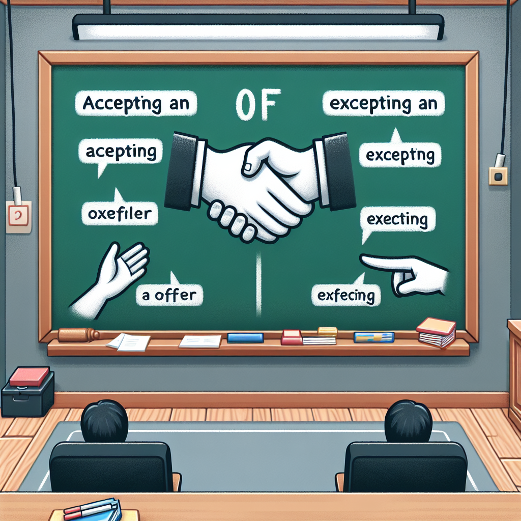 Accepting an offer vs excepting an offer