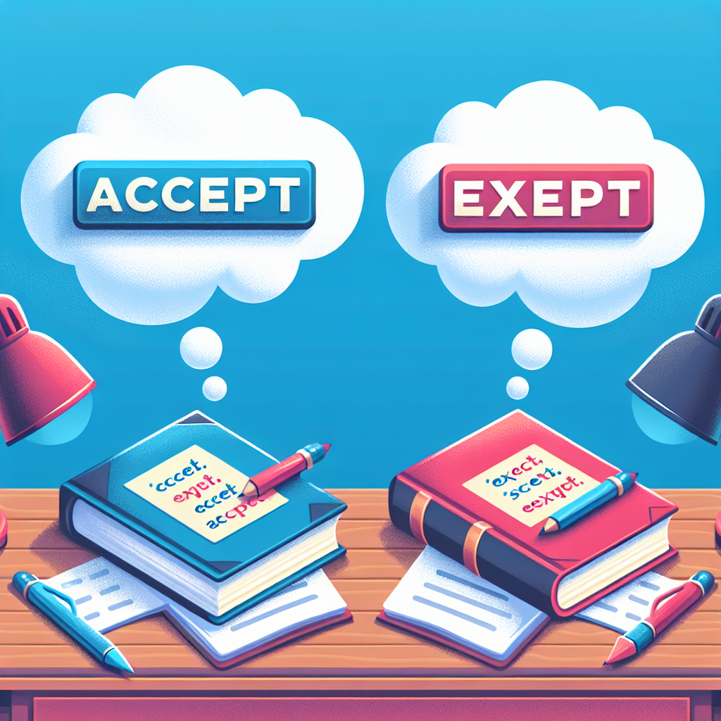 Quick guide to using accept and except in writing