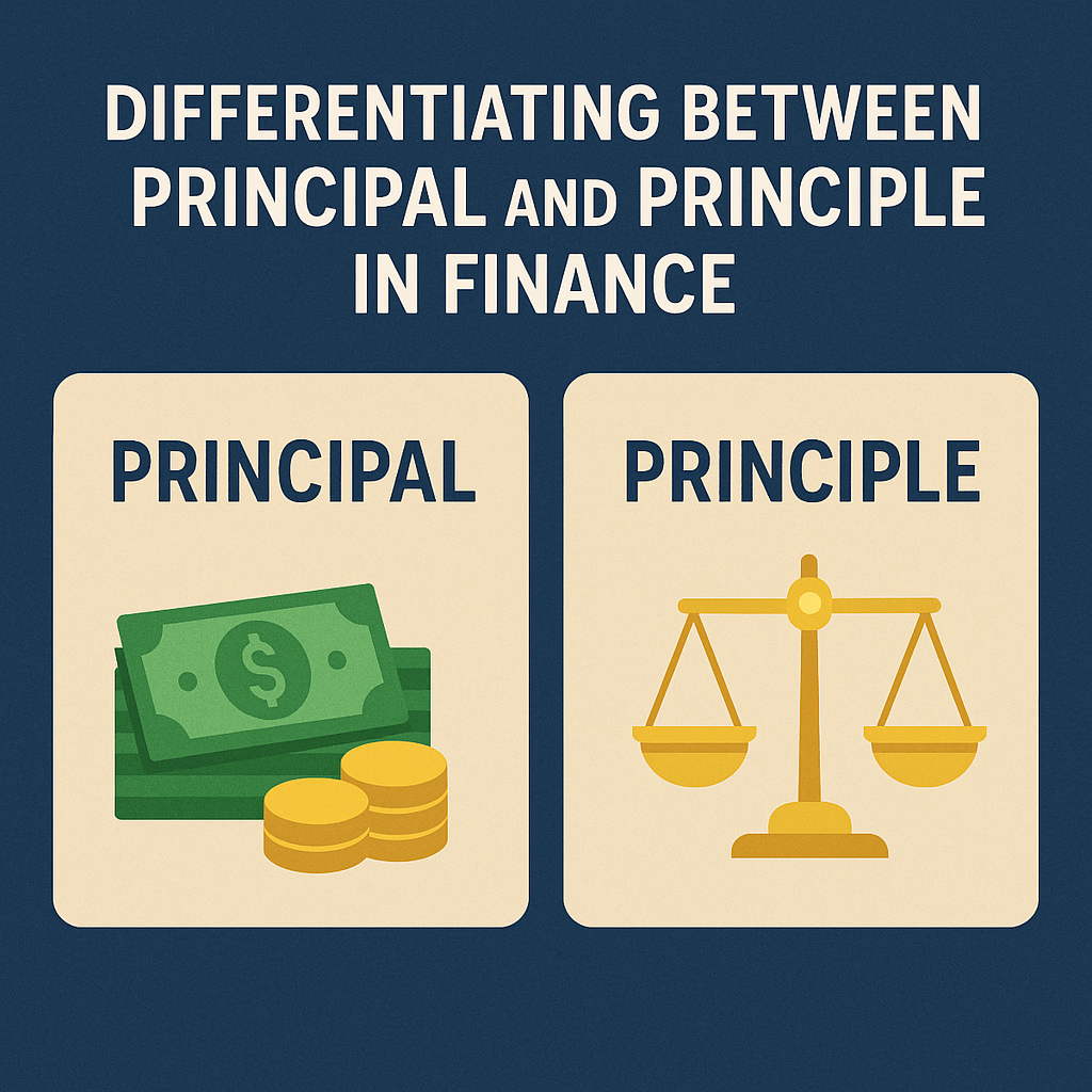 Differentiating between principal and principle in finance