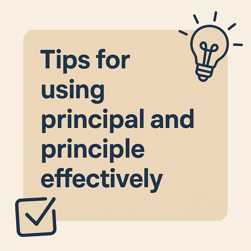 Tips for using principal and principle effectively