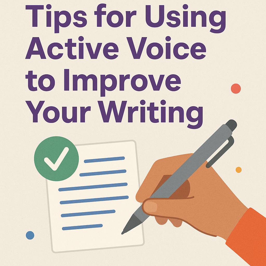 Tips for using active voice to improve your writing